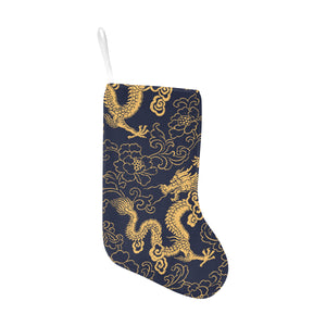 Gold dragon pattern Christmas Stocking