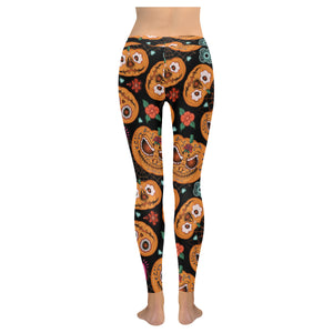 Pumpkin flowers spiderweb Halloween theme Women's Legging Fulfilled In US
