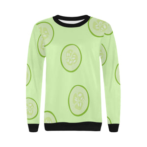 Cucumber pattern Women's Crew Neck Sweatshirt