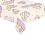 Cakes pies tarts muffins and eclairs purple bluebe Tablecloth