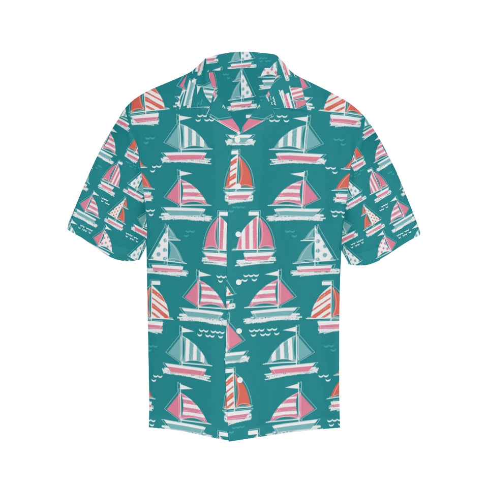 Cute sailboat pattern Men's All Over Print Hawaiian Shirt