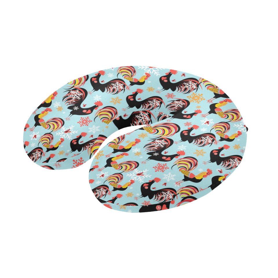 Rooster chicken cock snowfalke U-Shaped Travel Neck Pillow