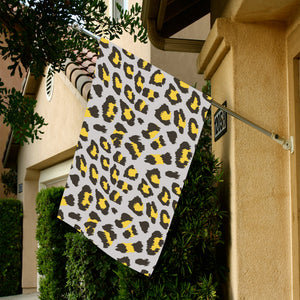 Gray Leopard print pattern House Flag Garden Flag