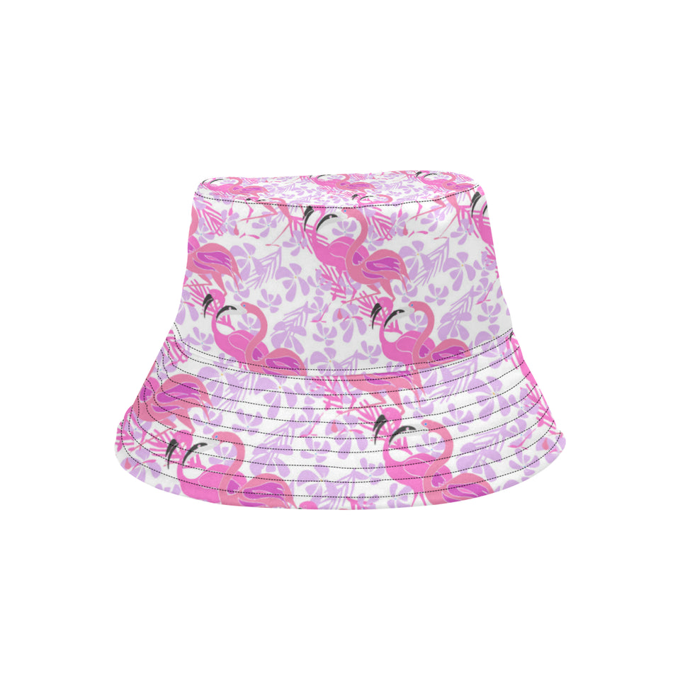 Pink flamingo flower pattern Unisex Bucket Hat