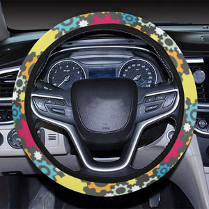 Gear Pattern Print Design 03 Car Steering Wheel Cover