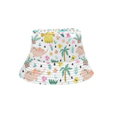 Cute elephants palm tree flower butterfly pattern Unisex Bucket Hat