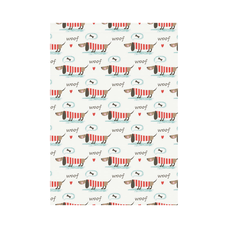 Cute dachshund bone pattern House Flag Garden Flag