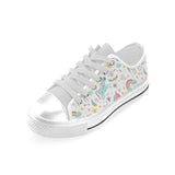 Colorful unicorn pattern Men's Low Top Shoes White