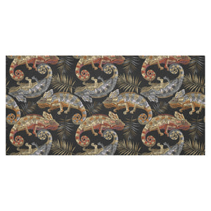 Chameleon lizard tropical leaves palm tree Tablecloth