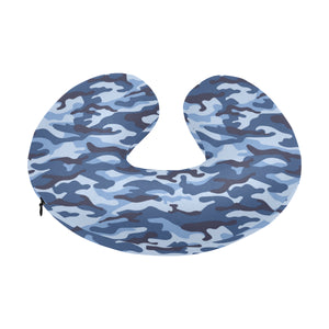 Blue camouflage pattern U-Shaped Travel Neck Pillow