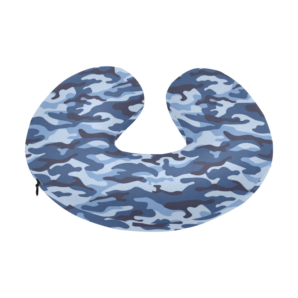 Blue camouflage pattern U-Shaped Travel Neck Pillow