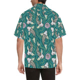 Koi Fish Carp Fish lotus pattern Men's All Over Print Hawaiian Shirt