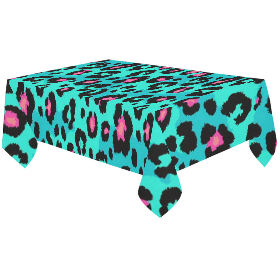 Green leopard skin print pattern Tablecloth