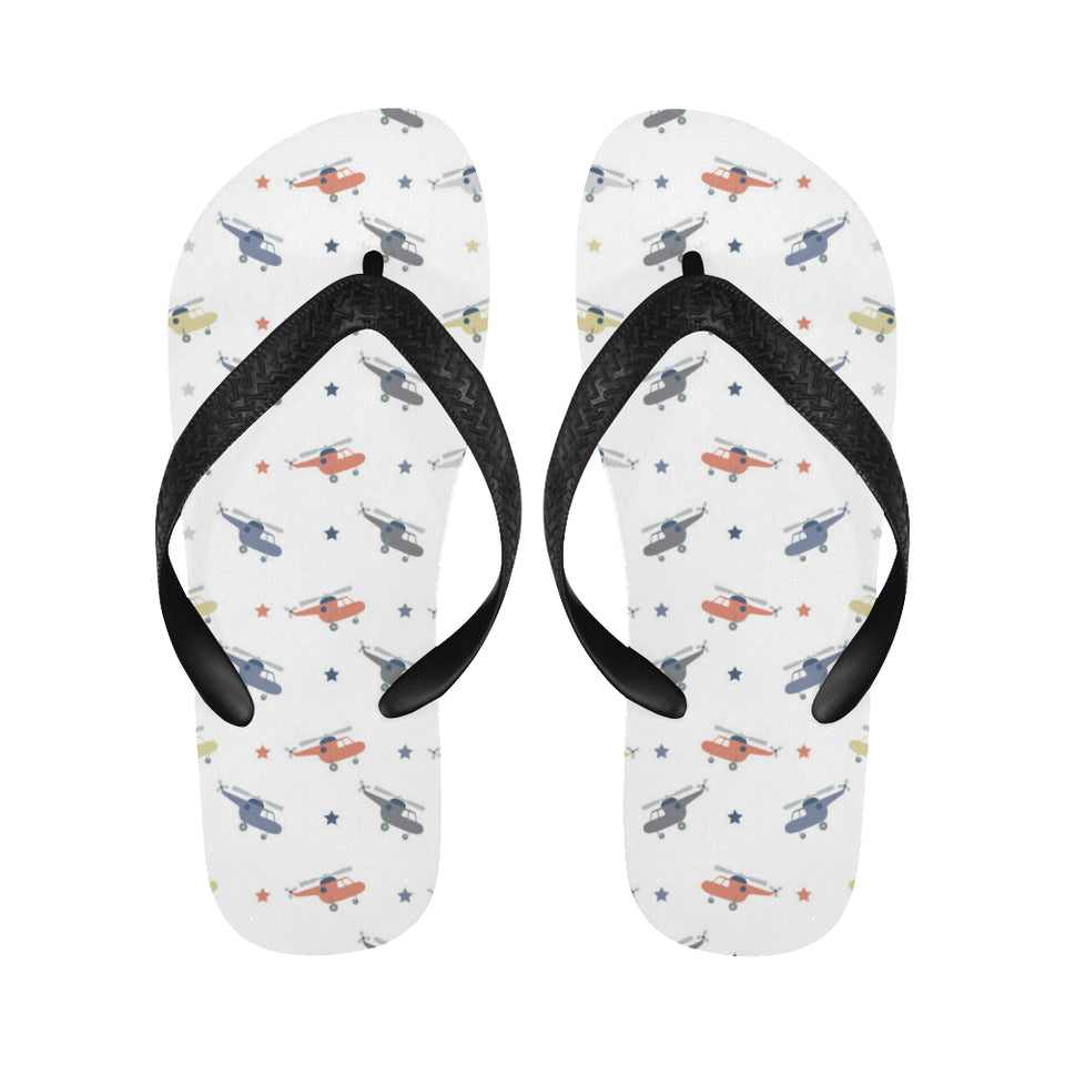 Cute helicopter star pattern Unisex Flip Flops