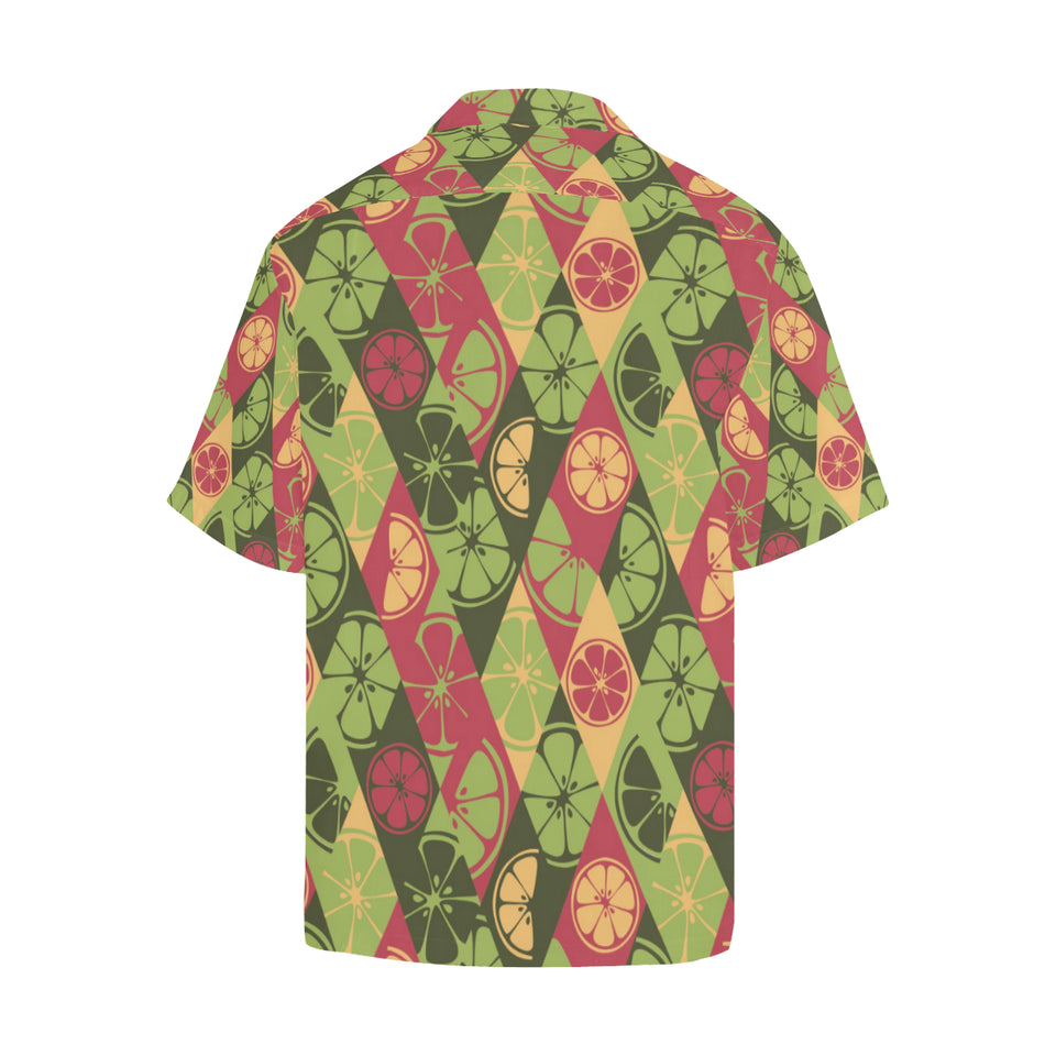Cool Geometric lime pattern Men's All Over Print Hawaiian Shirt