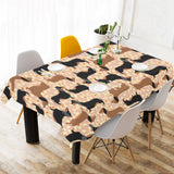 Dachshund floral background Tablecloth