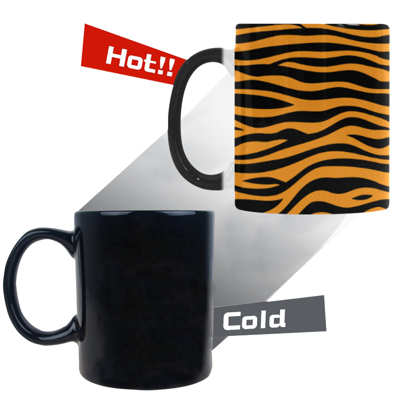 Bengal tigers skin print pattern background Morphing Mug Heat Changing Mug