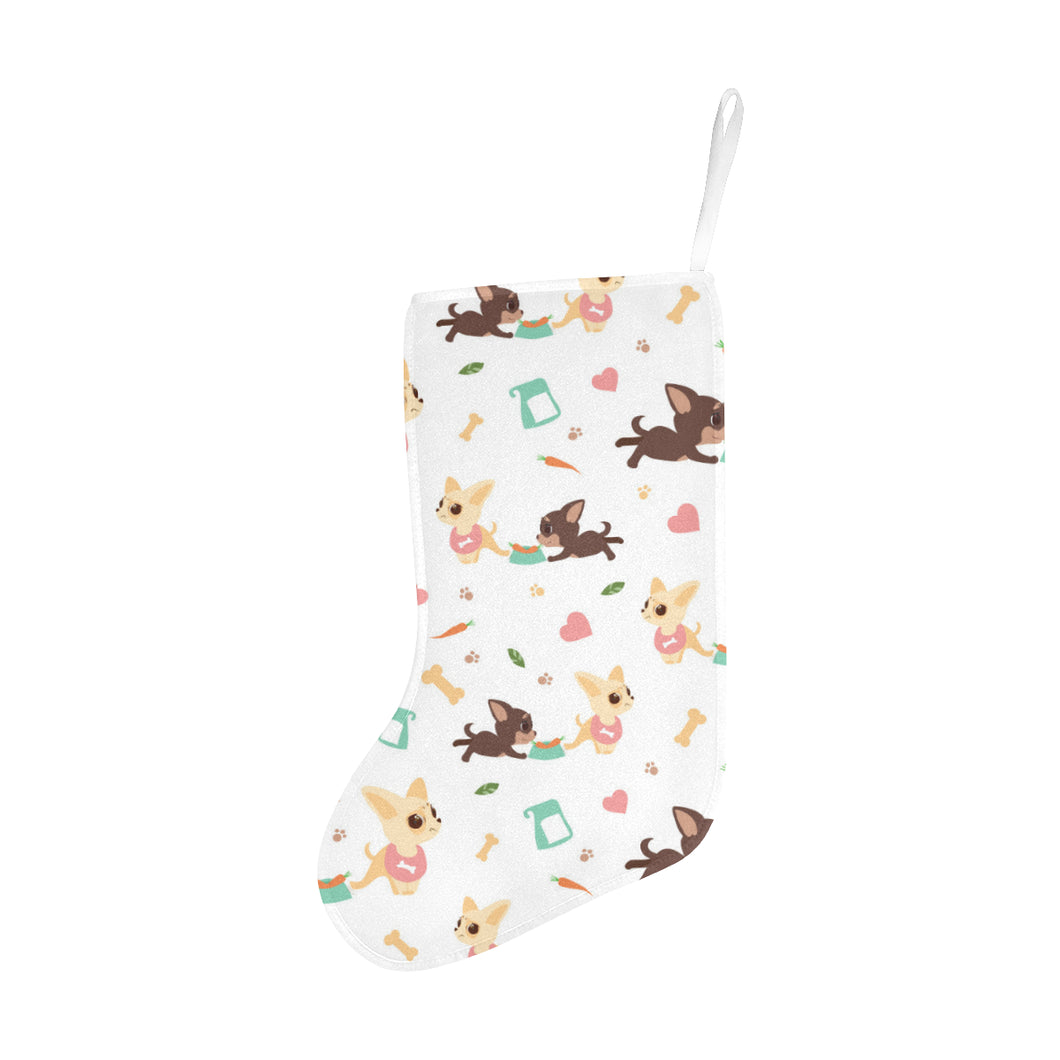 Cute Chihuahua puppie pattern Christmas Stocking