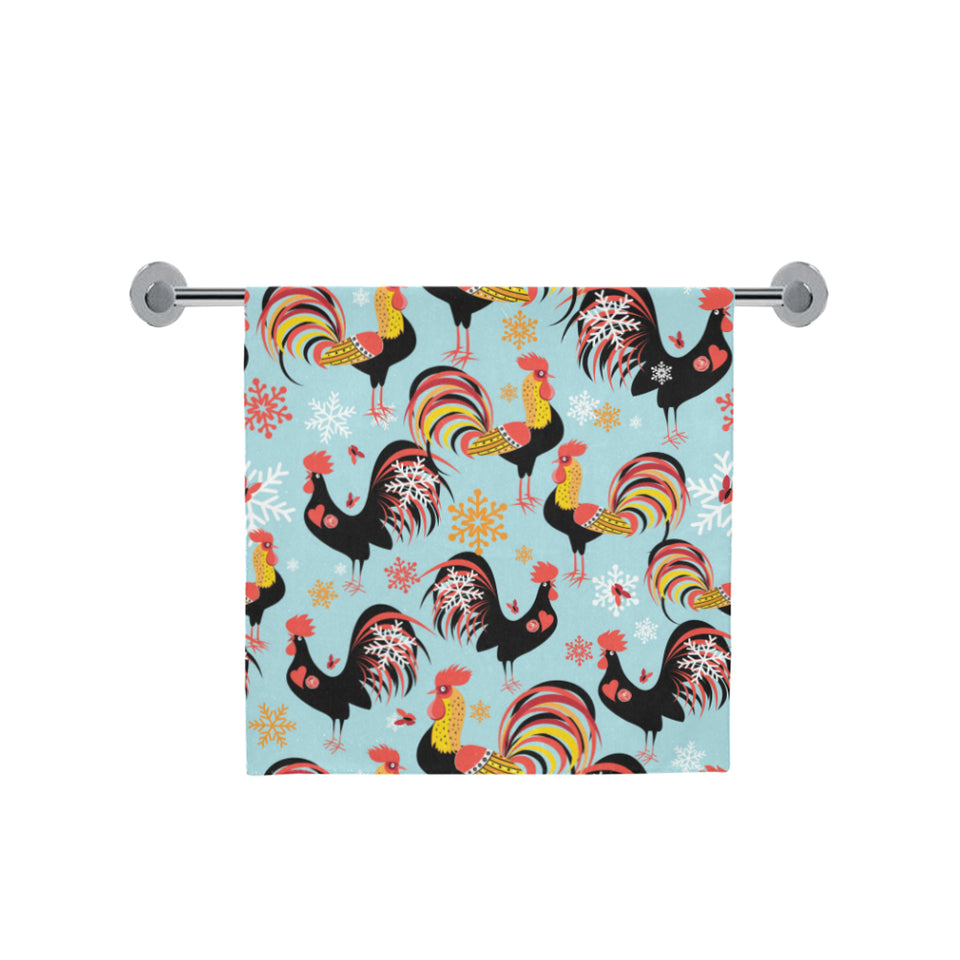 Rooster chicken cock snowfalke Bath Towel