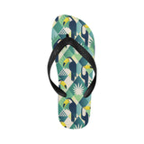 Toucan tropical leaves design pattern Unisex Flip Flops