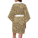 Leopard skin print Women's Short Kimono Robe
