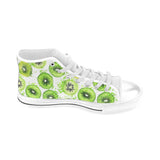 Watercolor kiwi pattern Men's High Top Canvas Shoes White