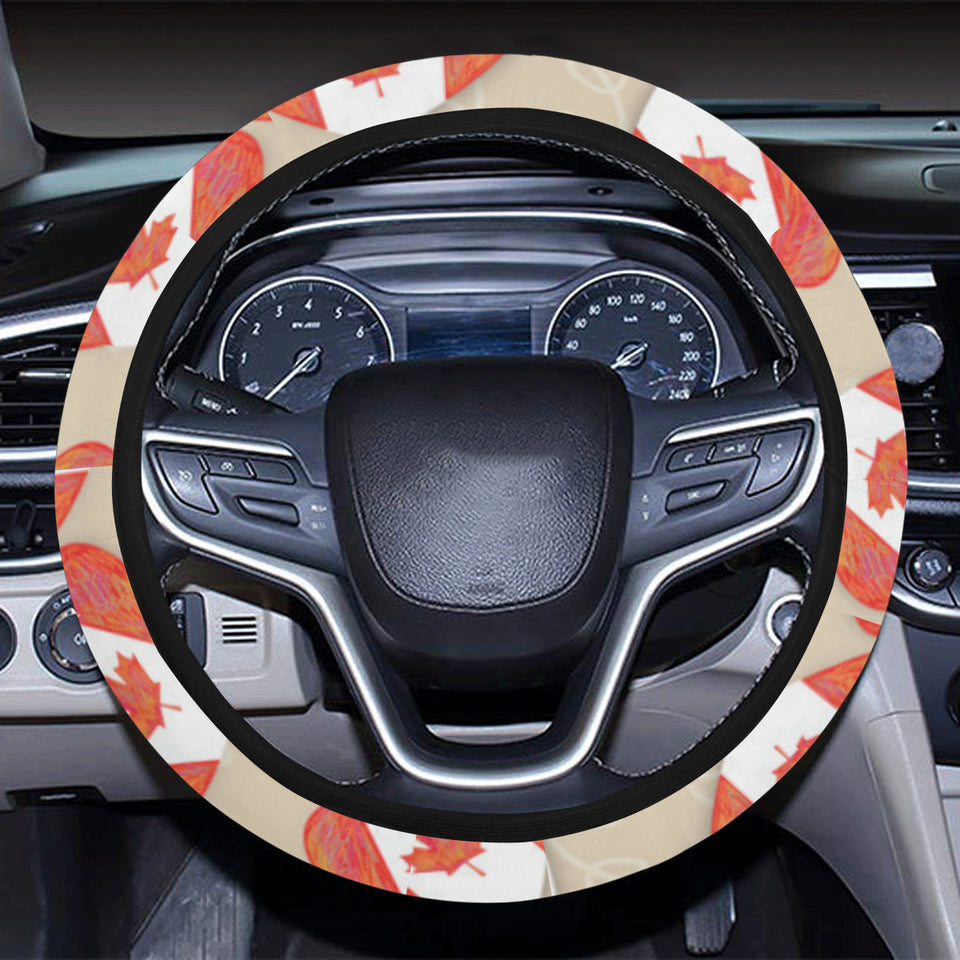 Canada Pattern Print Design 01 Car Steering Wheel Cover