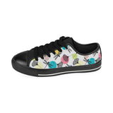 Dragonflies ginkgo leaves pattern Men's Low Top Canvas Shoes Black