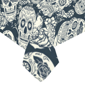 Sugar skull black white pattern Tablecloth