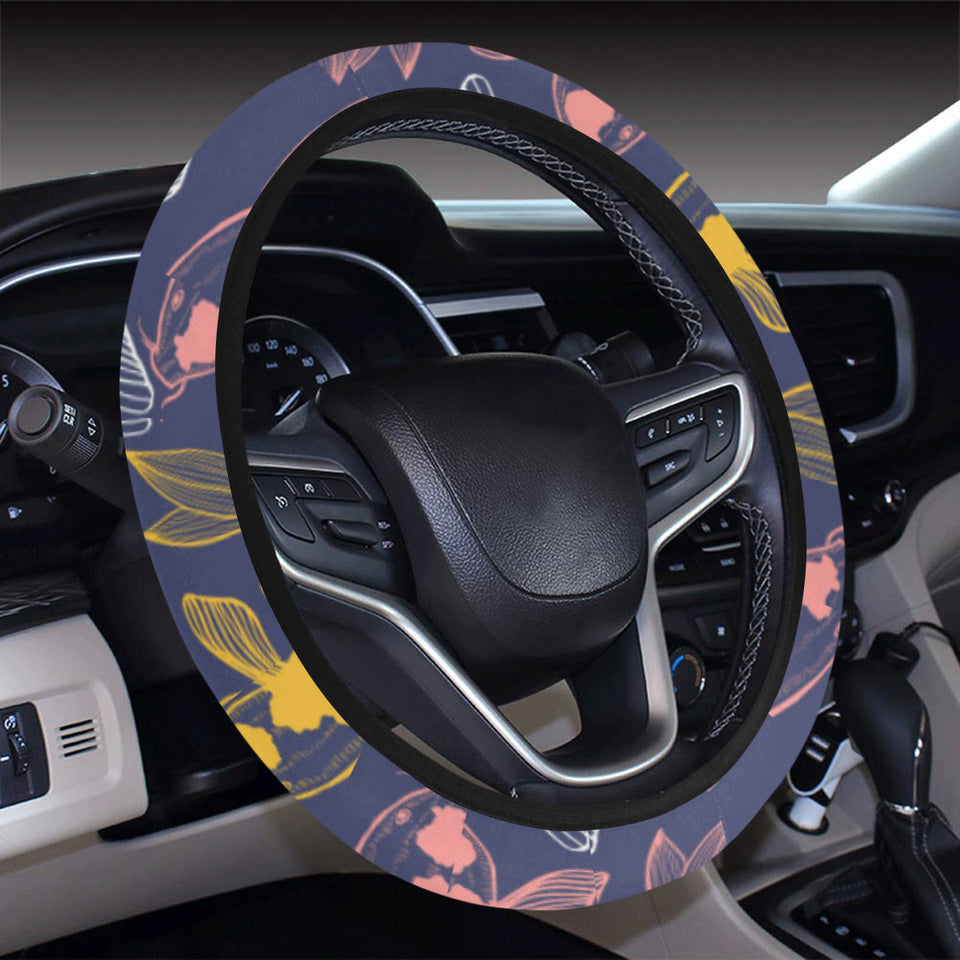 Koi Fish Carp Fish pattern Car Steering Wheel Cover