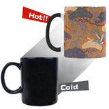 Bonsai bamboo stork japanese pattern brown theme Morphing Mug Heat Changing Mug