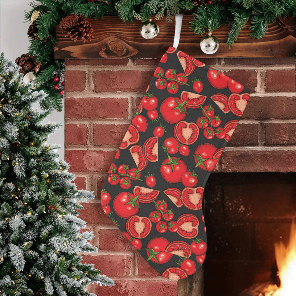 Tomato black background Christmas Stocking