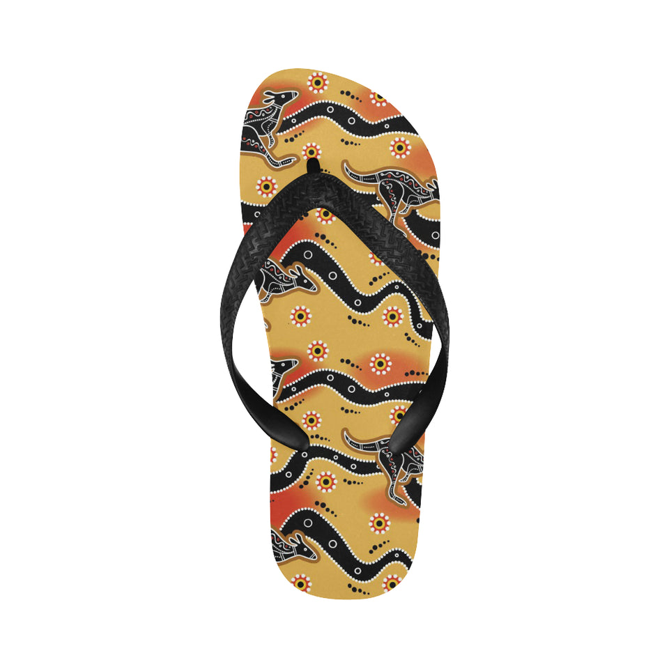 Kangaroo Australian aboriginal art pattern Unisex Flip Flops