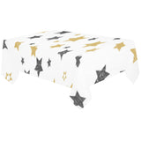 hand drawn gold black star pattern Tablecloth