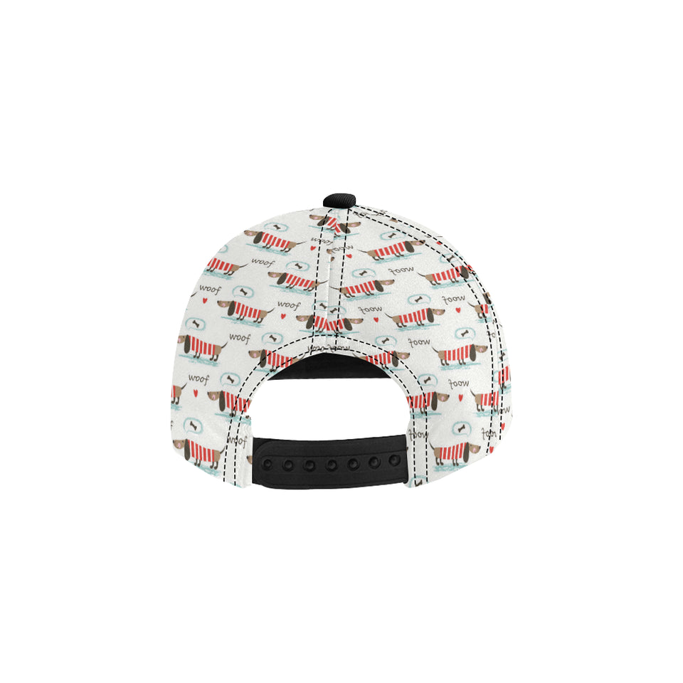 Cute dachshund bone pattern All Over Print Snapback Cap