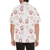 Daruma japanese wooden doll cherry blossom flower Men's All Over Print Hawaiian Shirt