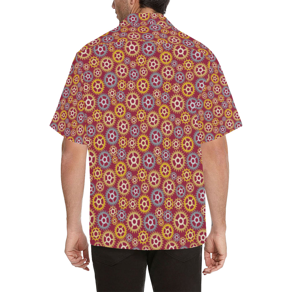 Gear Pattern Print Design 04 Men's All Over Print Hawaiian Shirt (Model T58)