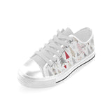 Cute Christmas tree pattern Men's Low Top Shoes White