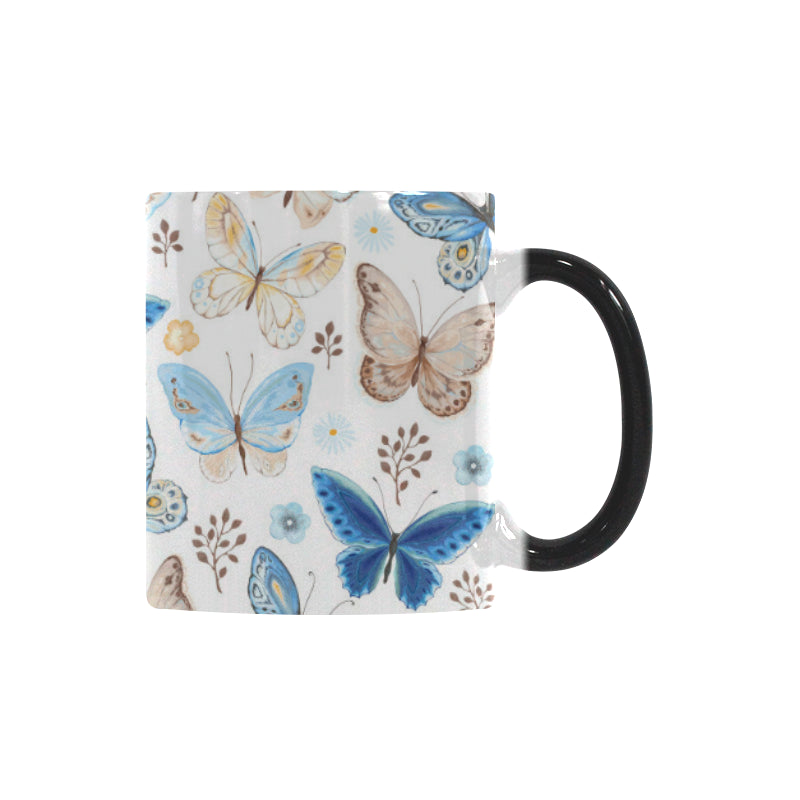 blue butterfly pattern Morphing Mug Heat Changing Mug