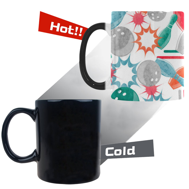 Watercolor bowling pattern Morphing Mug Heat Changing Mug