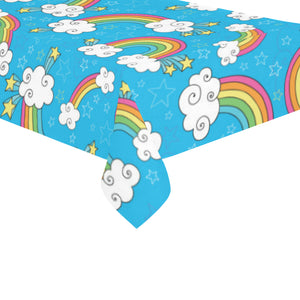 Rainbows Sky Clouds Pattern Tablecloth