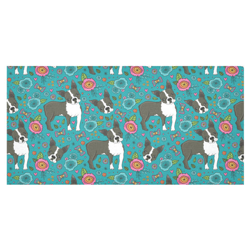 Boston terrier beautiful flower pattern Tablecloth