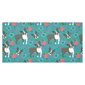 Boston terrier beautiful flower pattern Tablecloth