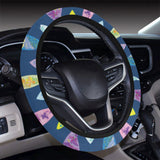 Surfboard Pattern Print Design 03 Car Steering Wheel Cover