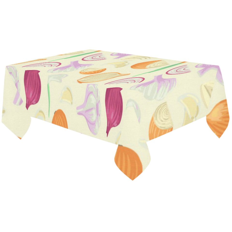 Onion garlic white red pattern Tablecloth