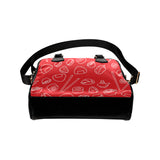 sushi pattern red background Shoulder Handbag