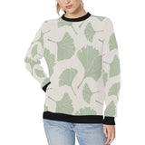 Ginkgo leaves pattern Women's Crew Neck Sweatshirt