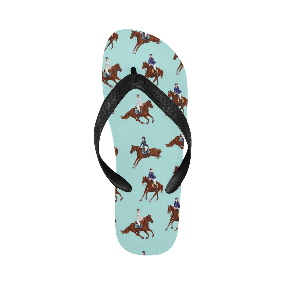 Horses running horses rider pattern Unisex Flip Flops