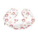 Daruma japanese wooden doll cherry blossom flower U-Shaped Travel Neck Pillow