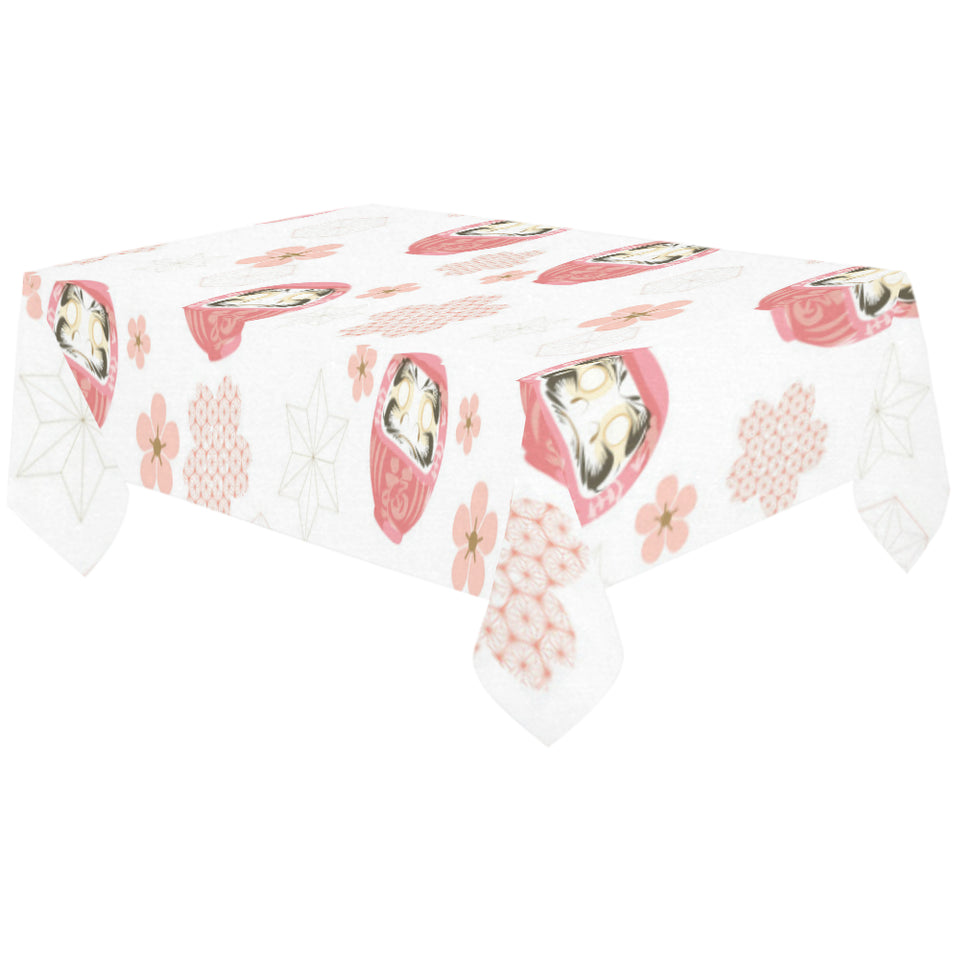 Daruma japanese wooden doll cherry blossom flower Tablecloth